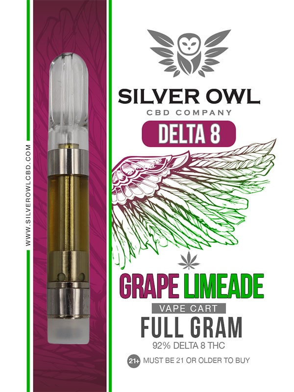 Silver Owl Delta 8 Cartridge Grape Limeade